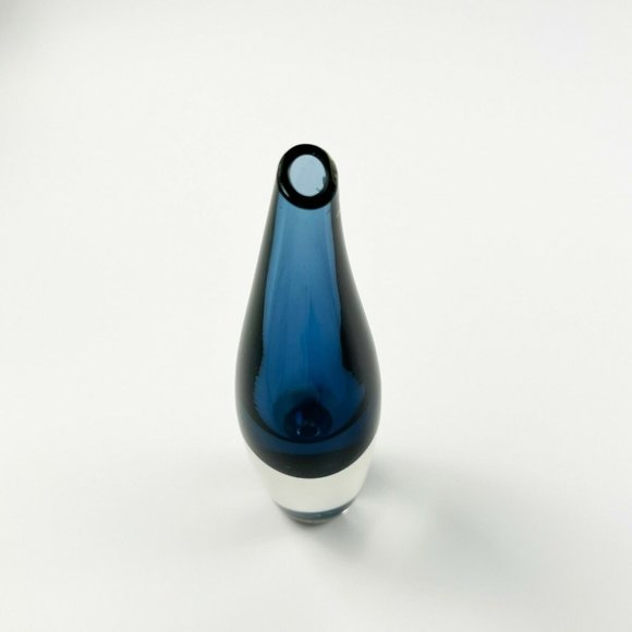 MCM Tapio Wirkkala Iittala Finland Fish Bladder Kalanrakko Blue Vase 3299 - Picture 7 of 9